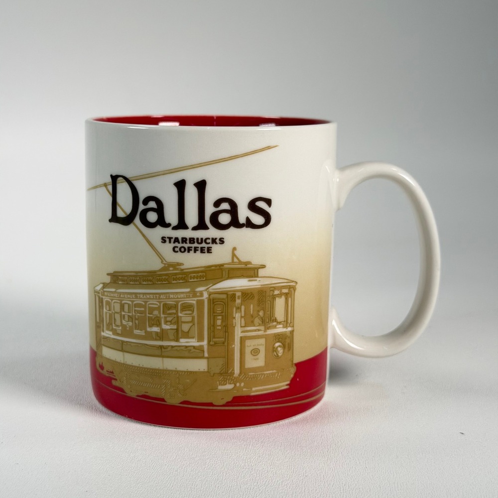 Starbucks Dallas Global Icon Collector Series Mug 16oz Skyline Trolley 2009 16oz